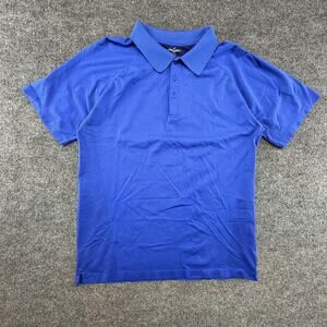 Fabletics Polo Shirt Mens XL Royal Blue Performance Golf Nylon Blend Stretch